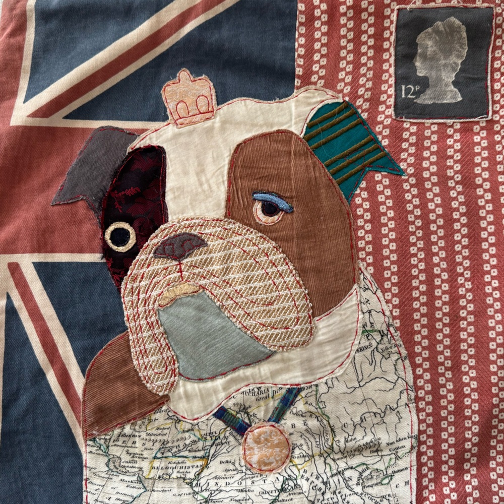 Anthropologie Carola Van Dyke English Bulldog Pillow Cover